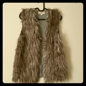 Grey Faux Fur Vest